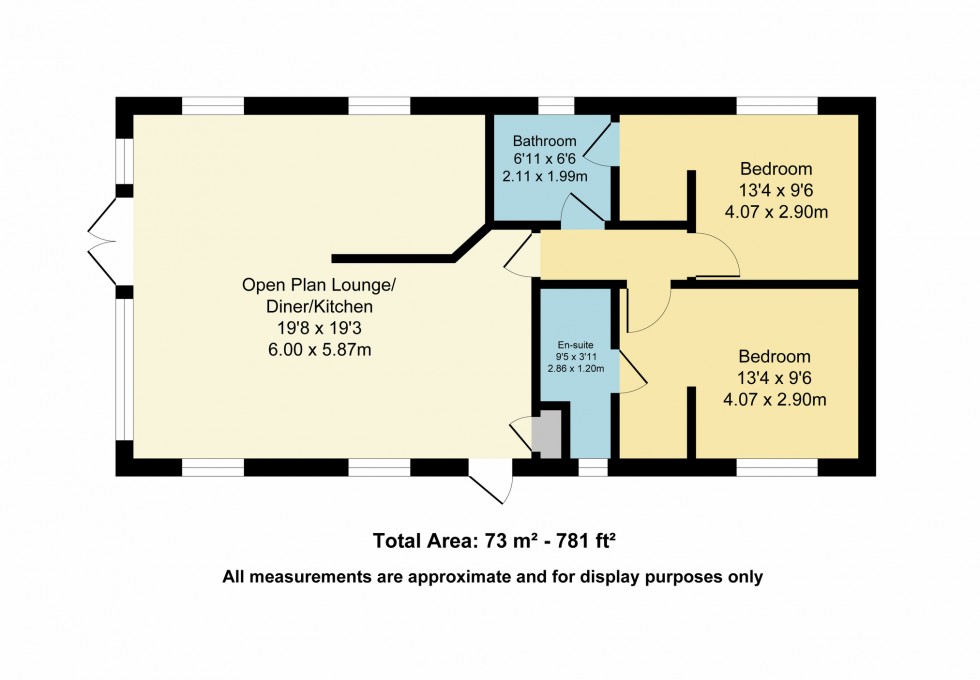 Floorplan for The ABI Kielder, Seaview Holiday Park, Whitstable