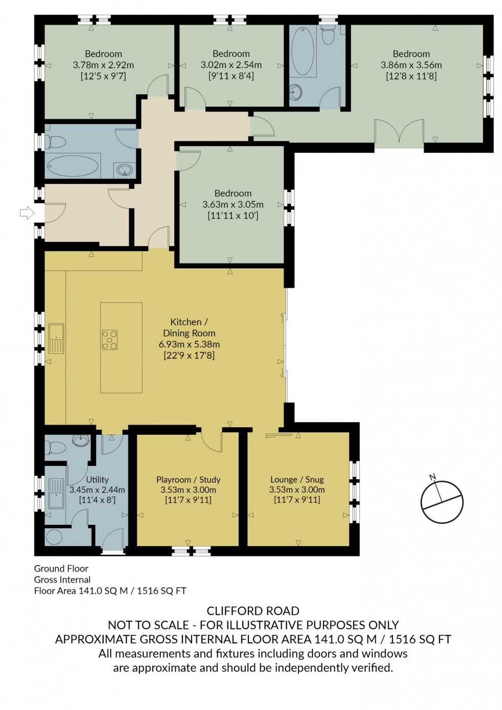 Floorplan for Clifford Road, Whitstable