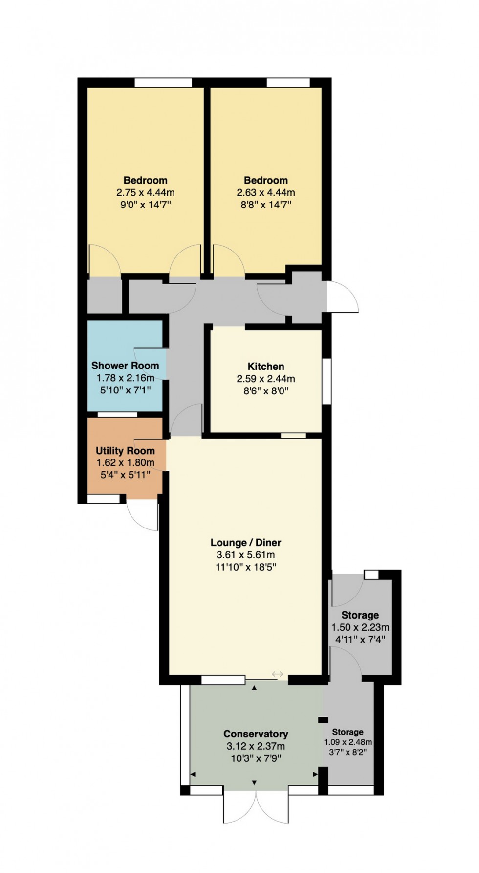 Floorplan for Cranleigh Gardens, Whitstable