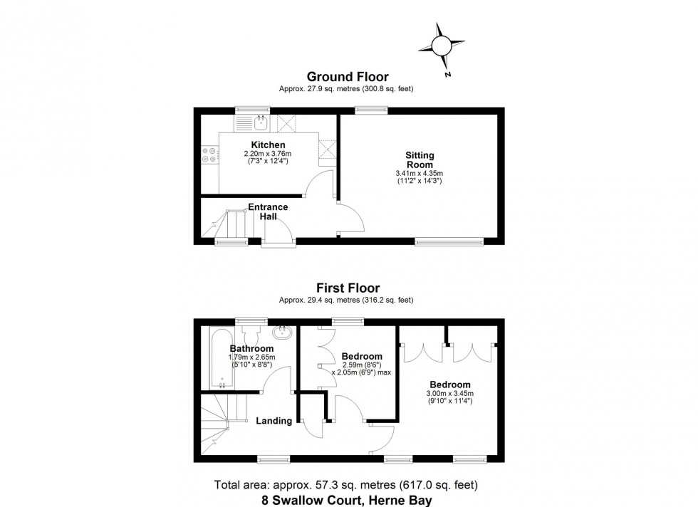 Floorplan for Swallow Court, Herne Common, Herne Bay, Kent