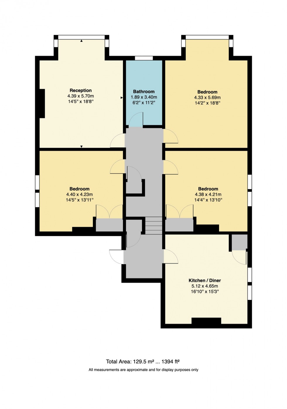 Floorplan for Flat 2, Kent Coast Mansions, 23 Canterbury Road, Herne Bay, Kent