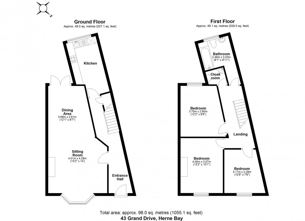 Floorplan for Grand Drive, Herne Bay, Kent