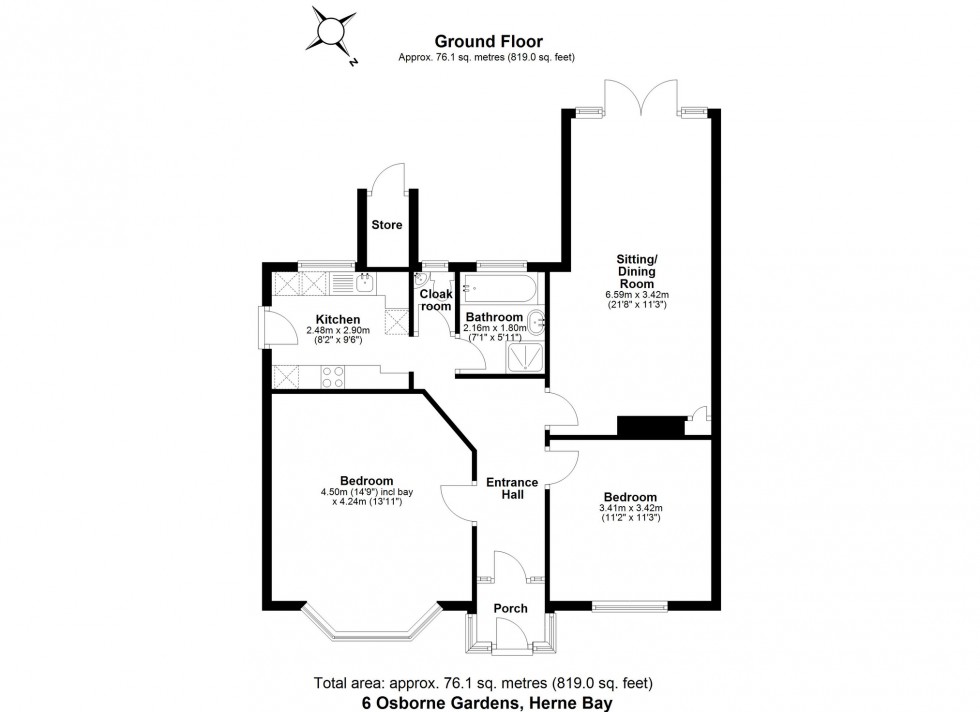 Floorplan for Osborne Gardens, Herne Bay, Kent