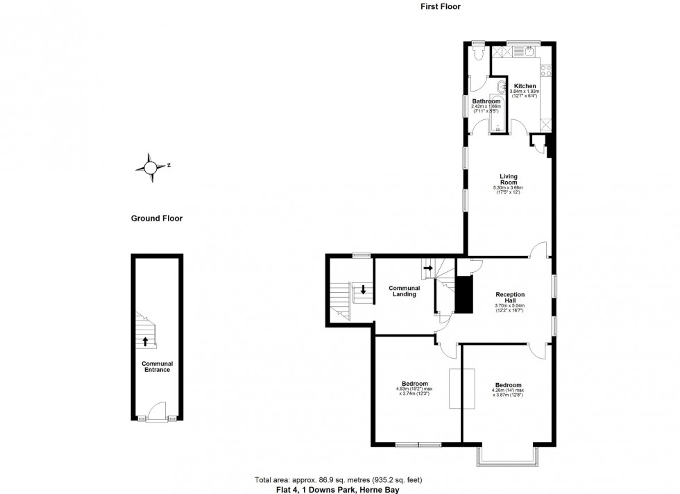 Floorplan for Downs Park, Herne Bay, Kent